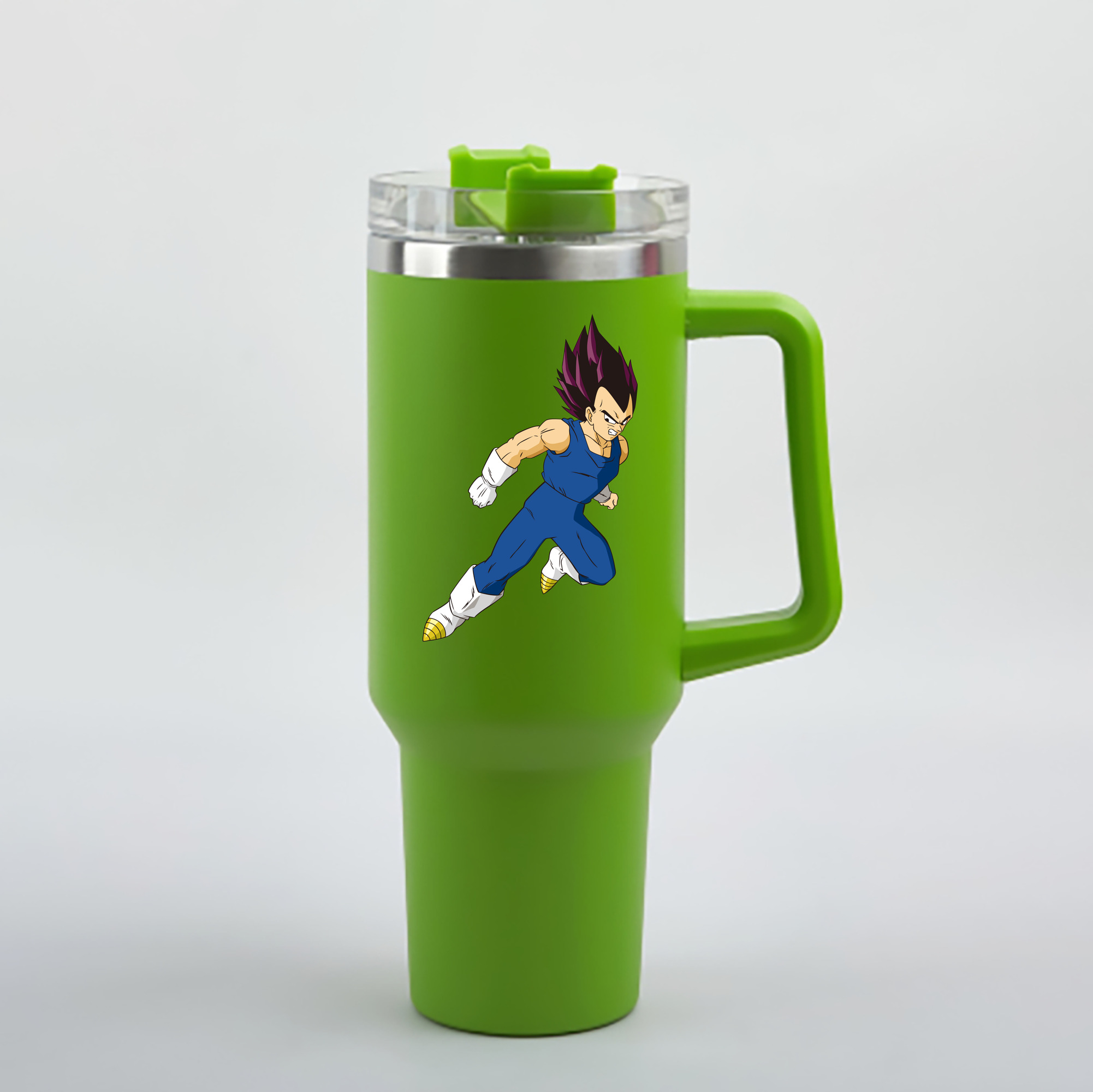 （画像用） ドラゴンボール ベジータ四世（Bejīta Yonsei）DRAGON BALL Vegeta IV 1200mL車用タンブラー - クリスタルステッカー（プラスチックストロー付き）